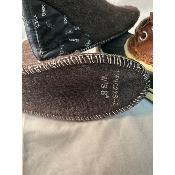 Sorel Womens Waterproof Leather Winter Boots Size 8 Brown READ - Picture 14 of 15